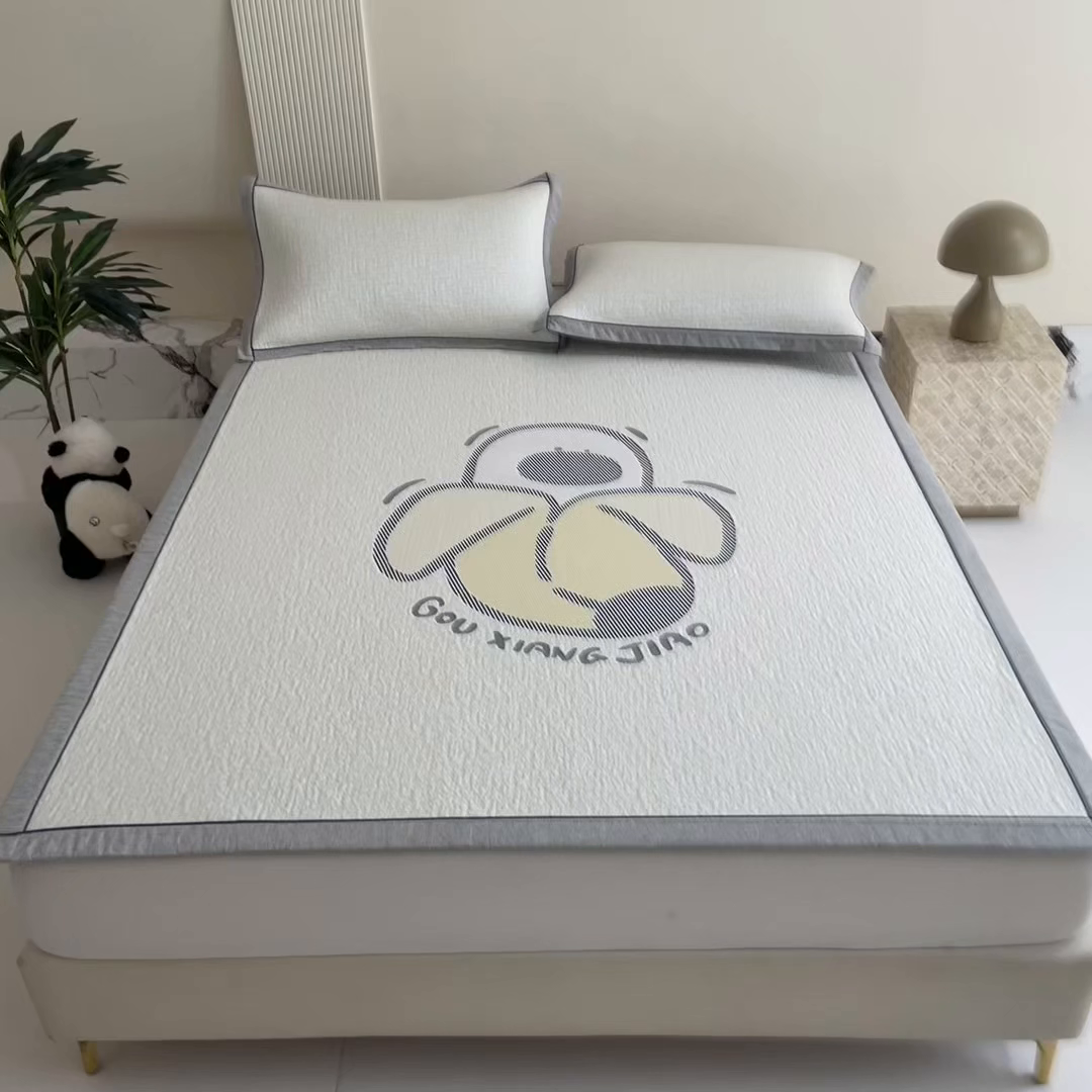 91家纺网 家纺一手货源 找家纺 （总）印季家纺 2026新款卡通大版提花冰爽凉感丝凉席席子