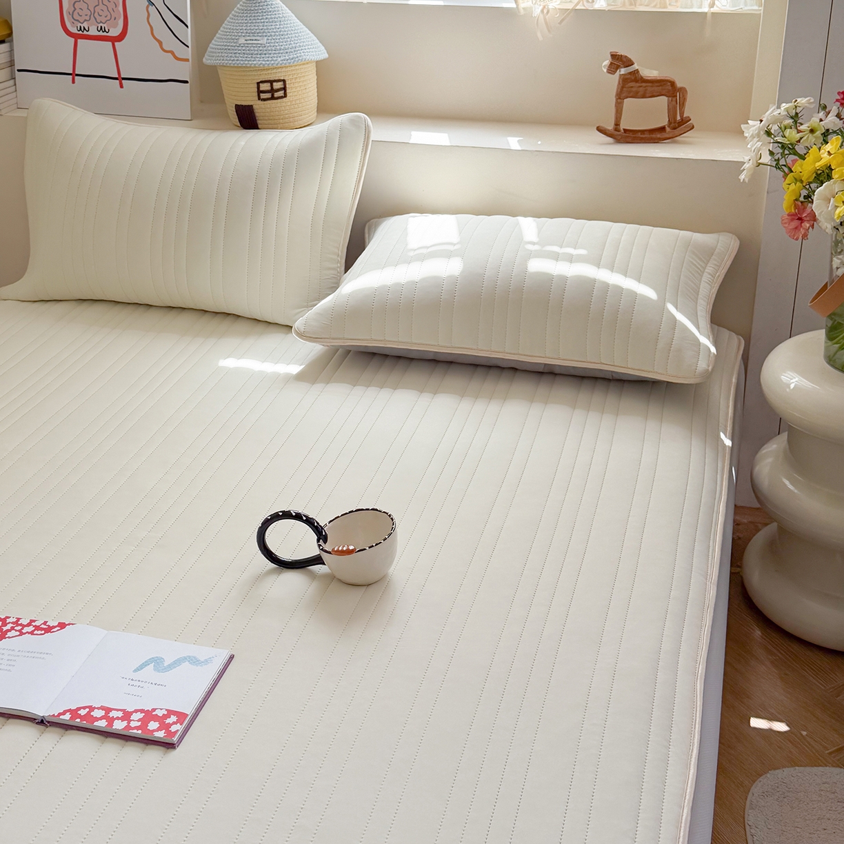 91家纺网 家纺一手货源 找家纺 TT.one 塔塔家居 2026新款A类夏日裸感凉感夏凉垫--小马系列 小马-奶昔黄