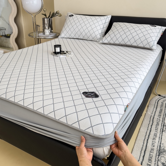 91家纺网 家纺一手货源 找家纺 （总）印季家纺 2026新款轻奢简约凉感丝泡泡席-格调凉席（床笠款）