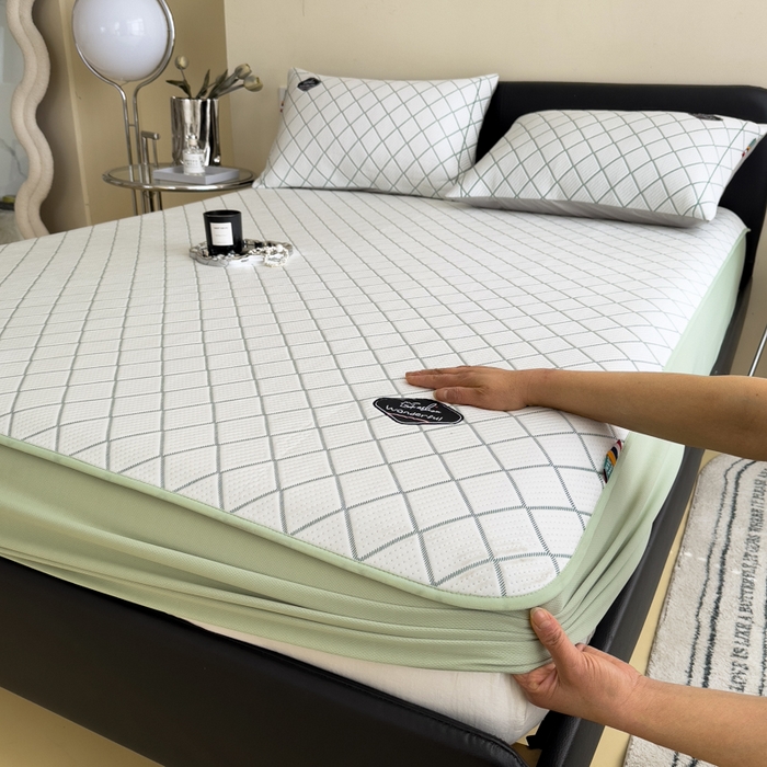 91家纺网 家纺一手货源 找家纺 （总）印季家纺 2026新款轻奢简约凉感丝泡泡席-格调凉席（床笠款）