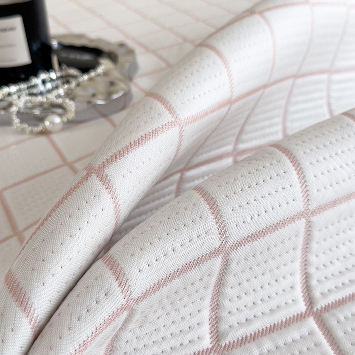 91家纺网 家纺一手货源 找家纺 印季家纺 2026新款轻奢简约凉感丝泡泡席-格调凉席（床笠款） 浅粉