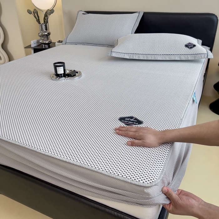 91家纺网 家纺一手货源 找家纺 （总）印季家纺 2026新款凉感系列-华夫格凉感丝软席（床笠款）