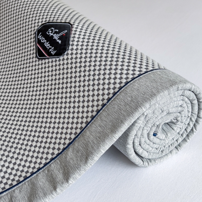 91家纺网 家纺一手货源 找家纺 印季家纺 2026新款凉感系列-华夫格凉感丝软席（床笠款） 银灰