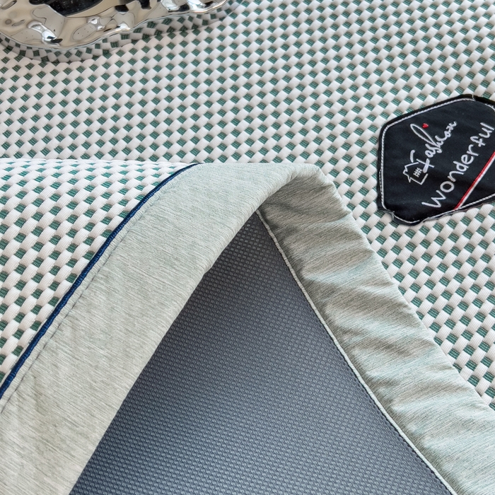 91家纺网 家纺一手货源 找家纺 印季家纺 2026新款凉感系列-华夫格凉感丝软席（床笠款） 墨绿