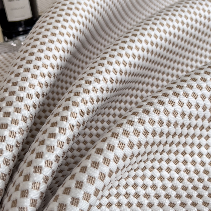 91家纺网 家纺一手货源 找家纺 印季家纺 2026新款凉感系列-华夫格凉感丝软席（床笠款） 米黄