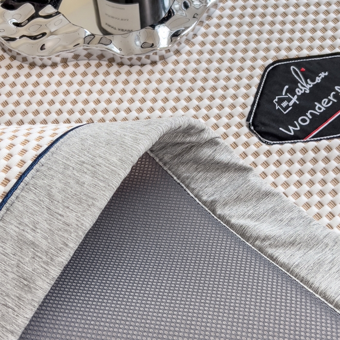 91家纺网 家纺一手货源 找家纺 印季家纺 2026新款凉感系列-华夫格凉感丝软席（床笠款） 米黄