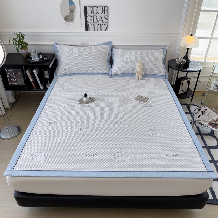 印季家纺 2026新款凉感系列-卡通凉感丝泡泡软席（床席款） 小狗-蓝