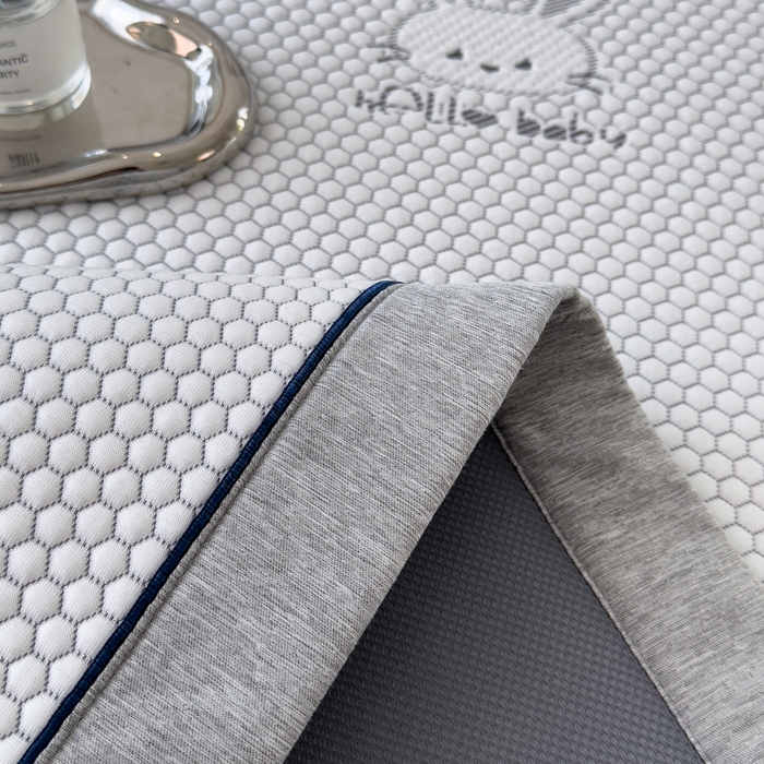 91家纺网 家纺一手货源 找家纺 印季家纺 2026新款凉感系列-卡通凉感丝泡泡软席（床笠款） 兔子-灰