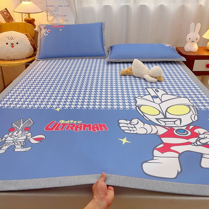 91家纺网 家纺一手货源 找家纺 云恋家纺 2026春夏新款大阪卡通冰丝凉席席子空调软席套件 大阪-奥特之光