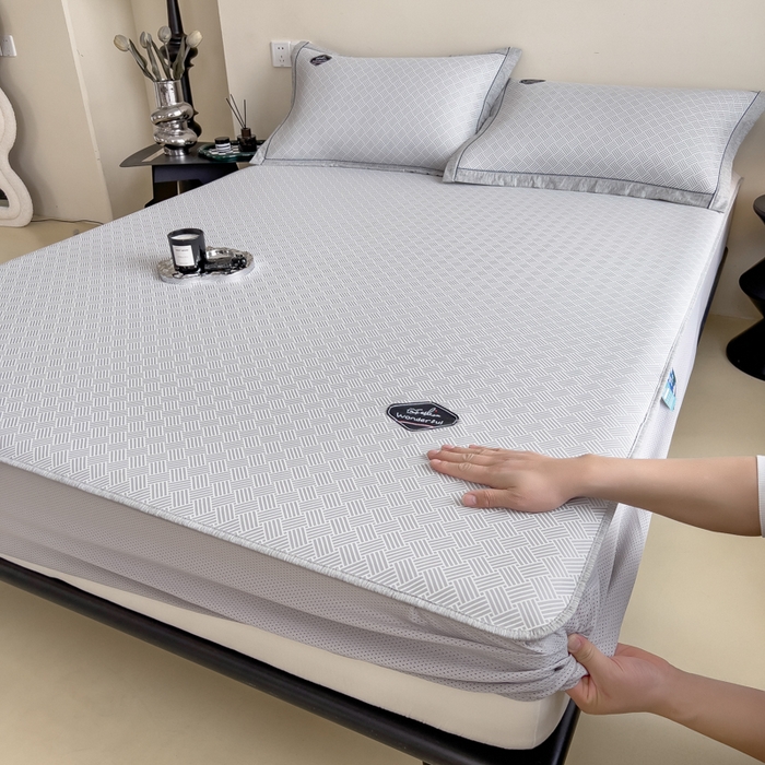 印季家纺 2026新款凉感系列-丝滑凉感丝软席（床笠款） 交织-灰色