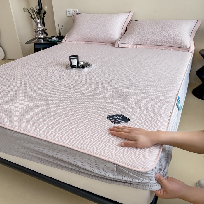 印季家纺 2026新款凉感系列-丝滑凉感丝软席（床笠款） 交织-粉色