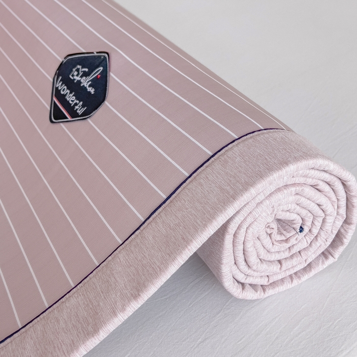 91家纺网 家纺一手货源 找家纺 印季家纺 2026新款凉感系列-丝滑凉感丝软席（床笠款） 条纹-粉色