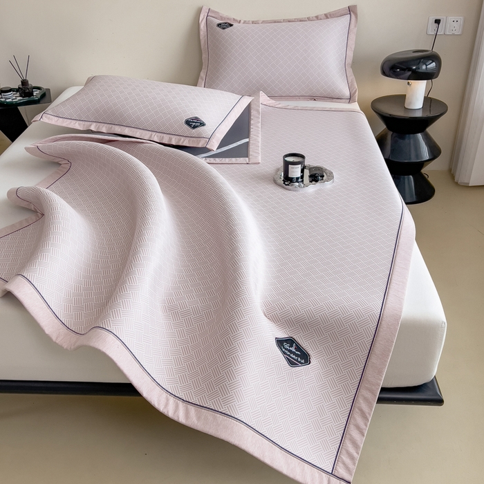 91家纺网 家纺一手货源 找家纺 印季家纺 2026新款凉感系列-丝滑凉感丝软席（床笠款） 交织-粉色