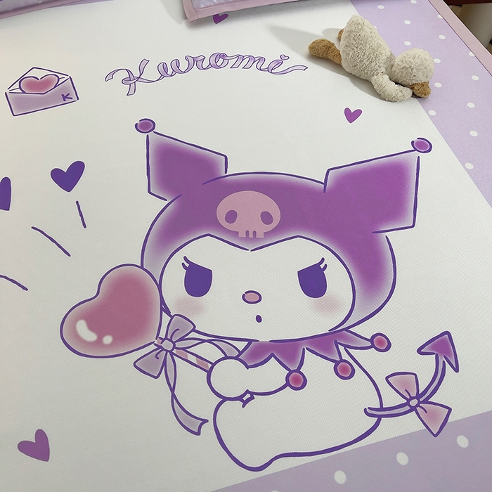 91家纺网 家纺一手货源 找家纺 云恋家纺 2026春夏新款大阪卡通冰丝凉席席子空调软席套件 大阪-爱心库洛米