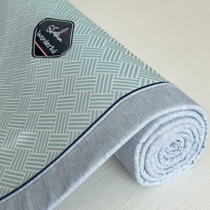 91家纺网 家纺一手货源 找家纺 印季家纺 2026新款凉感系列-丝滑凉感丝软席（床笠款） 交织-蓝色