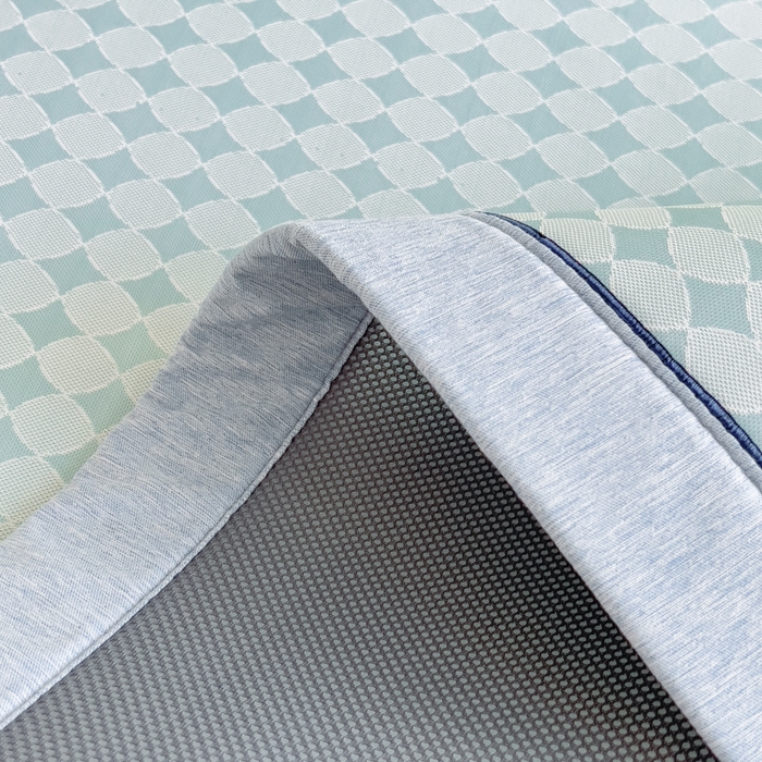 91家纺网 家纺一手货源 找家纺 印季家纺 2026新款凉感系列-丝滑凉感丝软席（床笠款） 圆点-蓝色