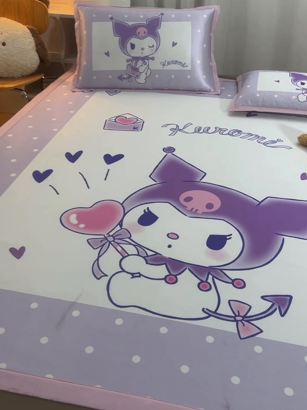 91家纺网 家纺一手货源 找家纺 云恋家纺 2026春夏新款大阪卡通冰丝凉席席子空调软席套件 大阪-爱心库洛米