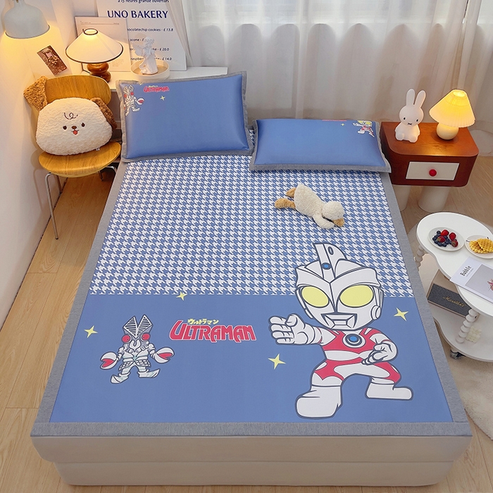 91家纺网 家纺一手货源 找家纺 云恋家纺 2026春夏新款大阪卡通冰丝凉席席子空调软席套件 大阪-奥特之光