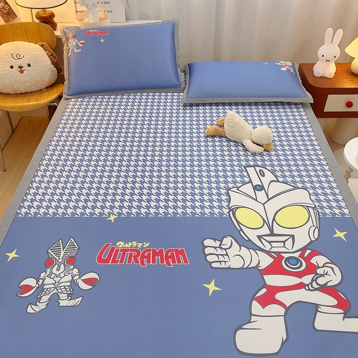 91家纺网 家纺一手货源 找家纺 云恋家纺 2026春夏新款大阪卡通冰丝凉席席子空调软席套件 大阪-奥特之光