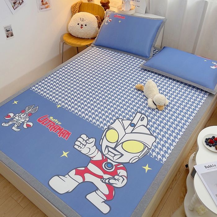 91家纺网 家纺一手货源 找家纺 云恋家纺 2026春夏新款大阪卡通冰丝凉席席子空调软席套件 大阪-奥特之光