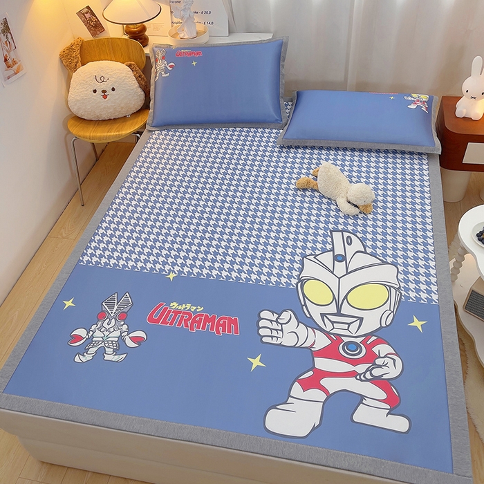 91家纺网 家纺一手货源 找家纺 云恋家纺 2026春夏新款大阪卡通冰丝凉席席子空调软席套件 大阪-奥特之光