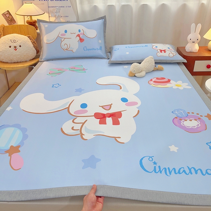 云恋家纺 2026春夏新款大阪卡通冰丝凉席席子空调软席套件 大阪-大耳朵玉桂狗