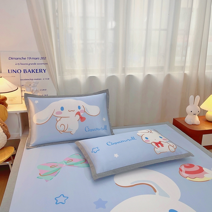 91家纺网 家纺一手货源 找家纺 云恋家纺 2026春夏新款大阪卡通冰丝凉席席子空调软席套件 大阪-大耳朵玉桂狗