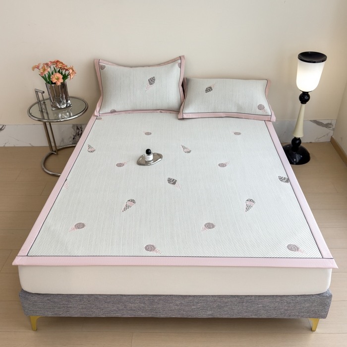 （总）印季家纺 2026新款三色提花冰爽凉感丝泡泡软席凉席席子