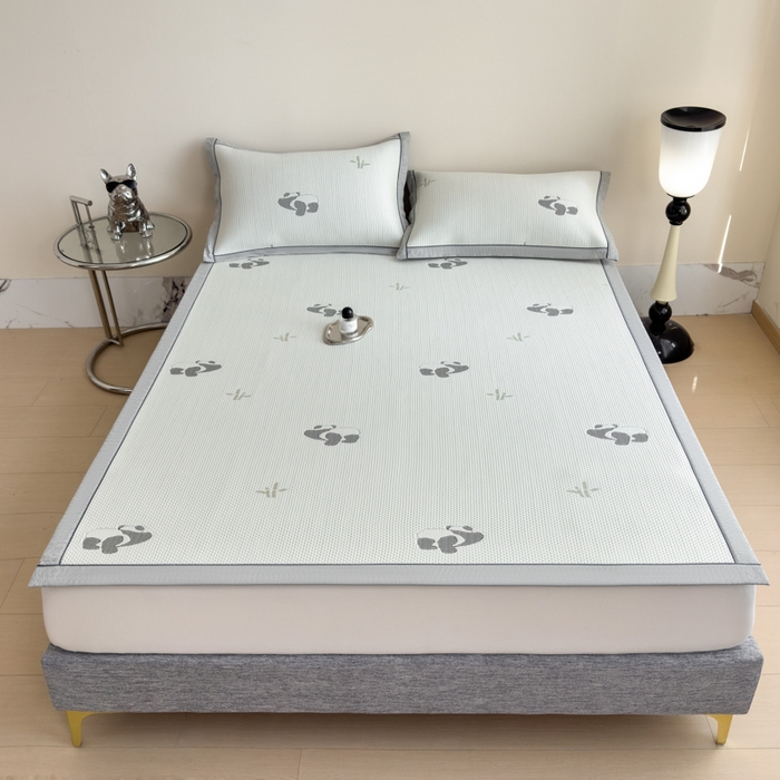 91家纺网 家纺一手货源 找家纺 （总）印季家纺 2026新款三色提花冰爽凉感丝泡泡软席凉席席子