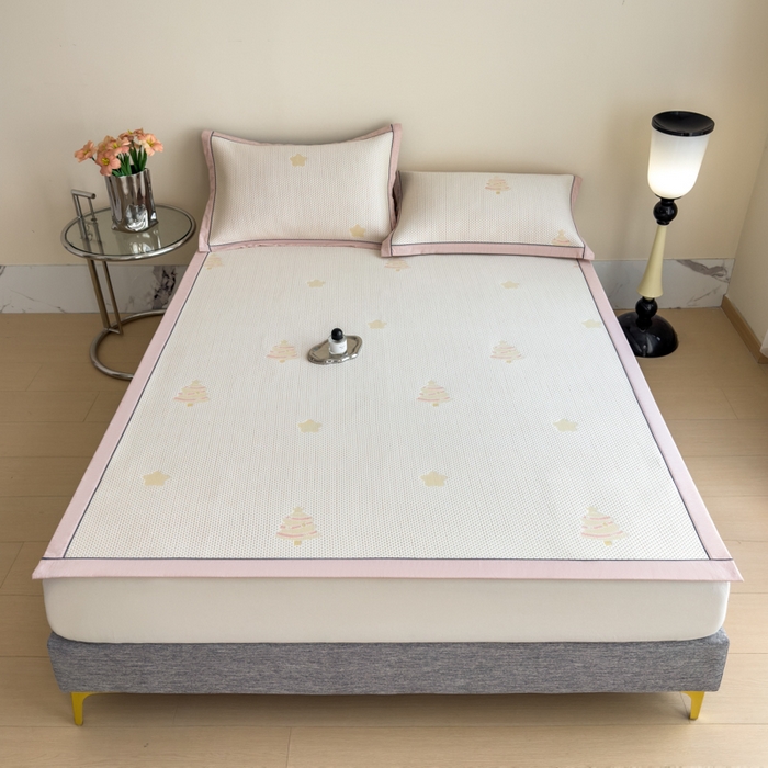 印季家纺 2026新款三色提花冰爽凉感丝泡泡软席凉席席子 圣诞树