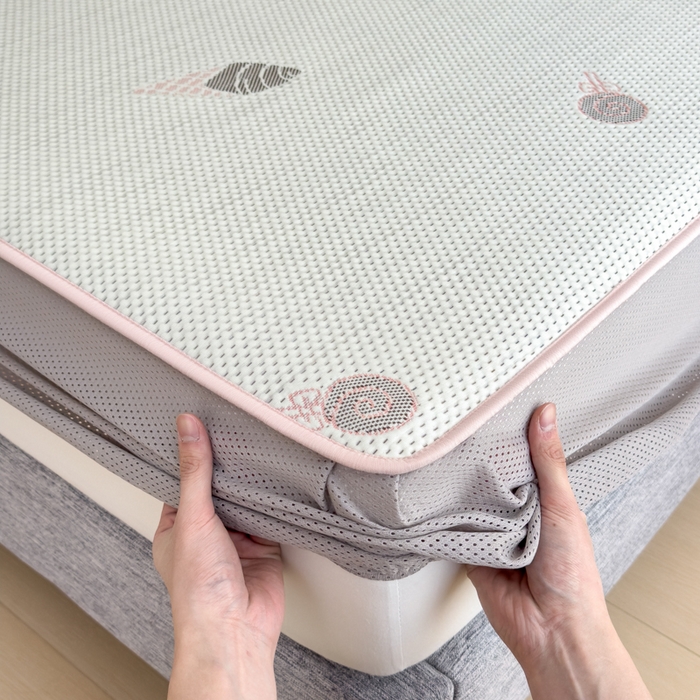 91家纺网 家纺一手货源 找家纺 印季家纺 2026新款三色提花冰爽凉感丝泡泡软席凉席席子 冰淇淋