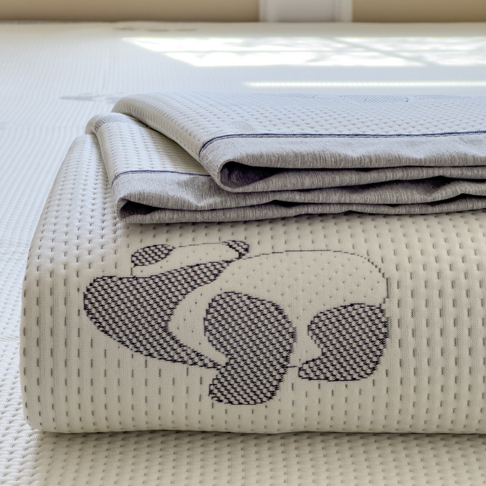 91家纺网 家纺一手货源 找家纺 印季家纺 2026新款三色提花冰爽凉感丝泡泡软席凉席席子 熊猫