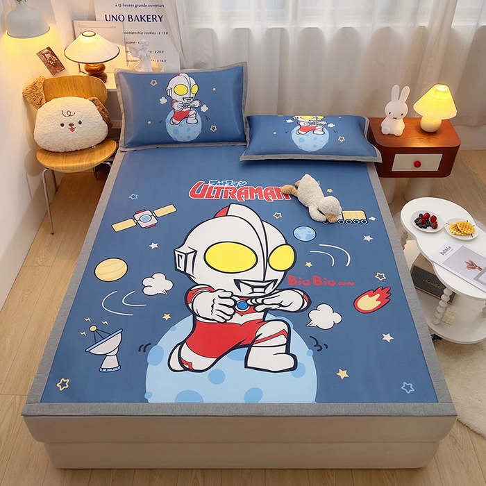 91家纺网 家纺一手货源 找家纺 云恋家纺 2026春夏新款大阪卡通冰丝凉席席子空调软席套件 大阪-地球奥特曼