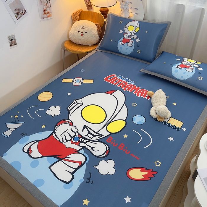 91家纺网 家纺一手货源 找家纺 云恋家纺 2026春夏新款大阪卡通冰丝凉席席子空调软席套件 大阪-地球奥特曼