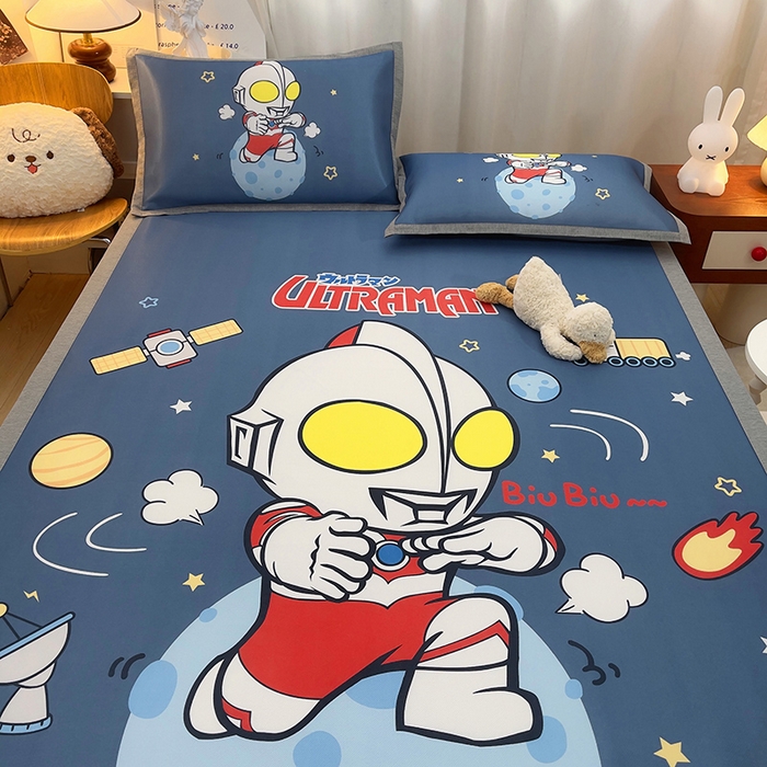 91家纺网 家纺一手货源 找家纺 云恋家纺 2026春夏新款大阪卡通冰丝凉席席子空调软席套件 大阪-地球奥特曼