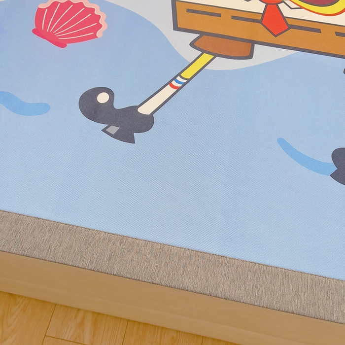 91家纺网 家纺一手货源 找家纺 云恋家纺 2026春夏新款大阪卡通冰丝凉席席子空调软席套件 大阪-海底海绵宝宝