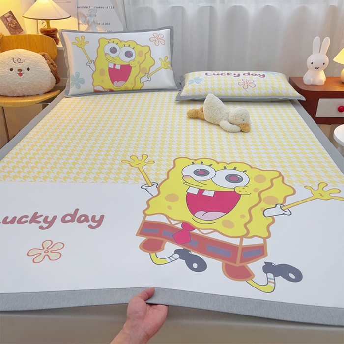 云恋家纺 2026春夏新款大阪卡通冰丝凉席席子空调软席套件 大阪-海绵宝宝