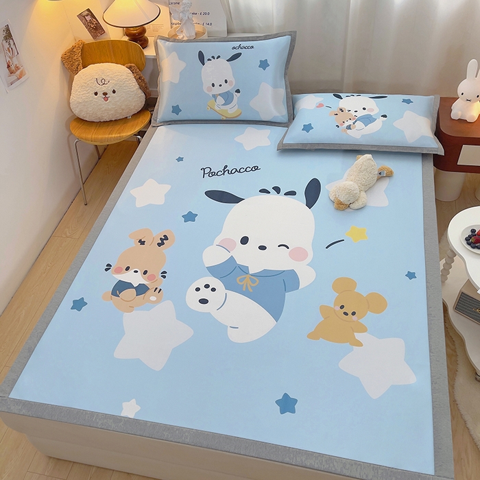 91家纺网 家纺一手货源 找家纺 云恋家纺 2026春夏新款大阪卡通冰丝凉席席子空调软席套件 大阪-活力帕恰