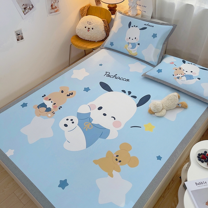 91家纺网 家纺一手货源 找家纺 云恋家纺 2026春夏新款大阪卡通冰丝凉席席子空调软席套件 大阪-活力帕恰