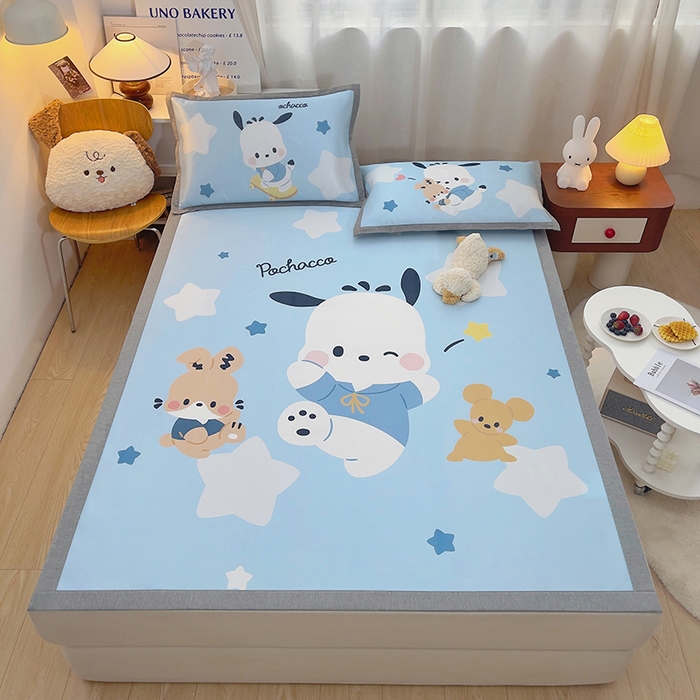 91家纺网 家纺一手货源 找家纺 云恋家纺 2026春夏新款大阪卡通冰丝凉席席子空调软席套件 大阪-活力帕恰