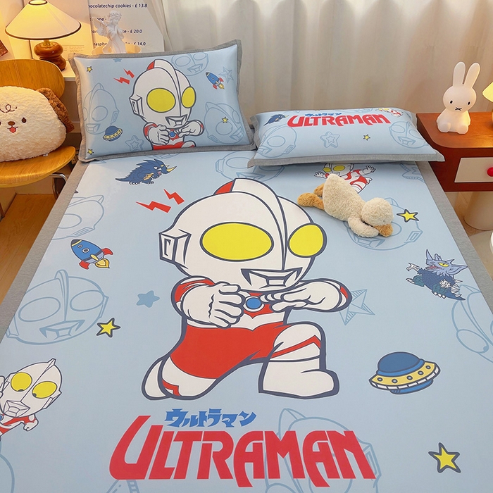 91家纺网 家纺一手货源 找家纺 云恋家纺 2026春夏新款大阪卡通冰丝凉席席子空调软席套件 大阪-星际奥特曼