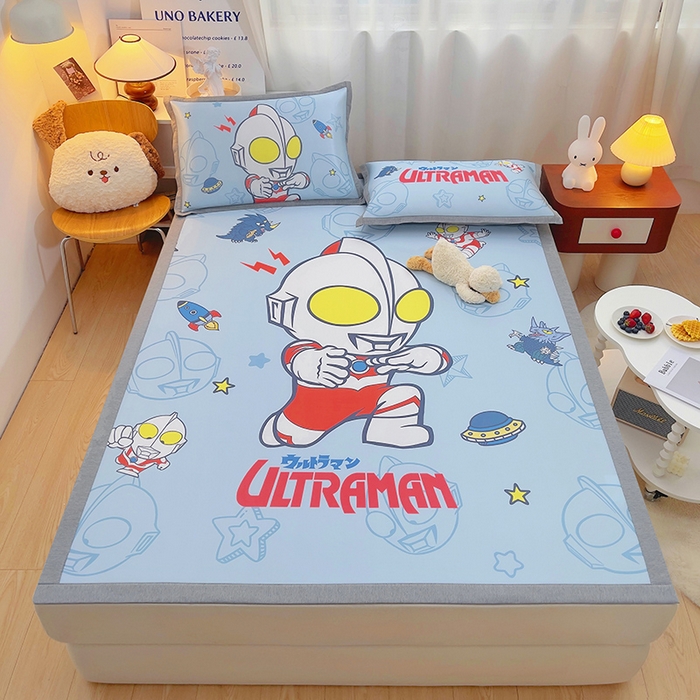 91家纺网 家纺一手货源 找家纺 云恋家纺 2026春夏新款大阪卡通冰丝凉席席子空调软席套件 大阪-星际奥特曼