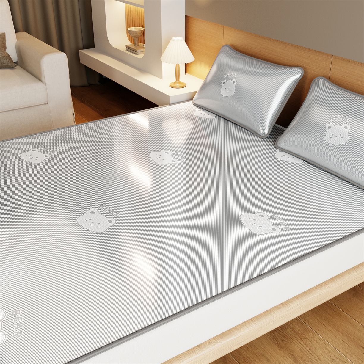 91家纺网 家纺一手货源 找家纺 （总）源舍家纺 2026新款国标质检三明治复合糯叽叽冰丝软凉席成人床