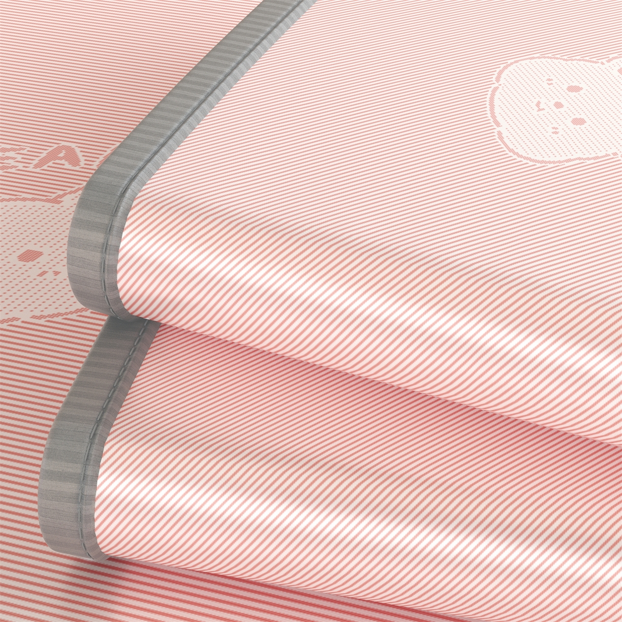 91家纺网 家纺一手货源 找家纺 源舍家纺 2026新款国标质检三明治复合糯叽叽冰丝软凉席成人床 冰丝熊-粉