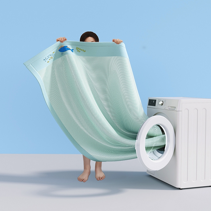 91家纺网 家纺一手货源 找家纺 印季家纺 2026新款可机洗布面绣花冰藤席凉席席子-海底世界 海底世界-水绿