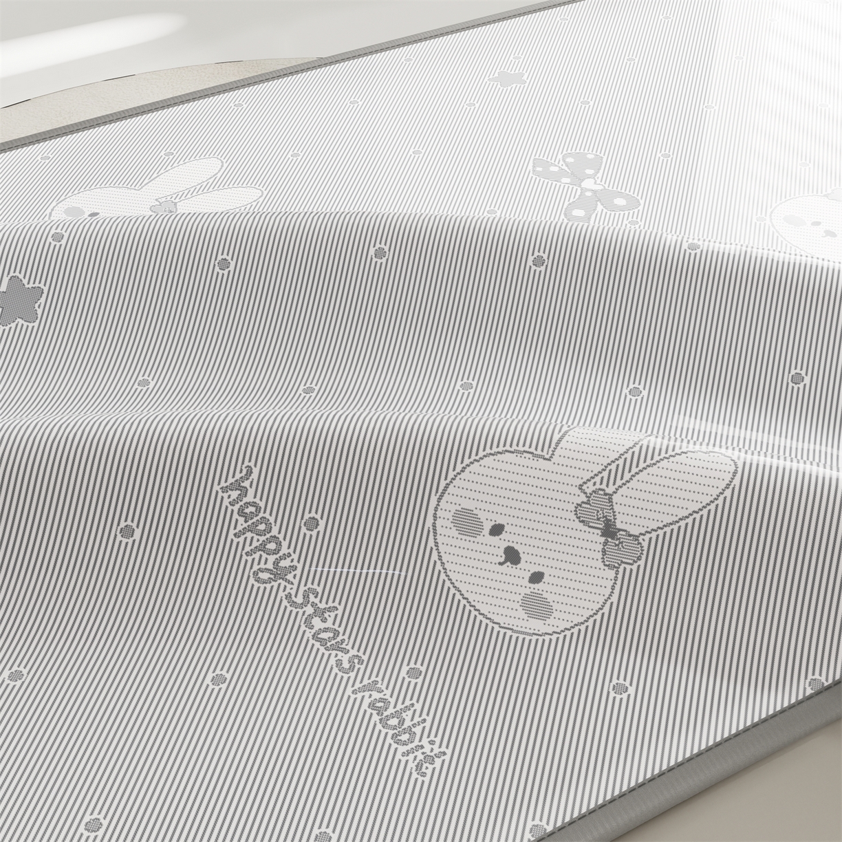 91家纺网 家纺一手货源 找家纺 源舍家纺 2026新款国标质检三明治复合糯叽叽冰丝软凉席学生床 冰丝兔-灰