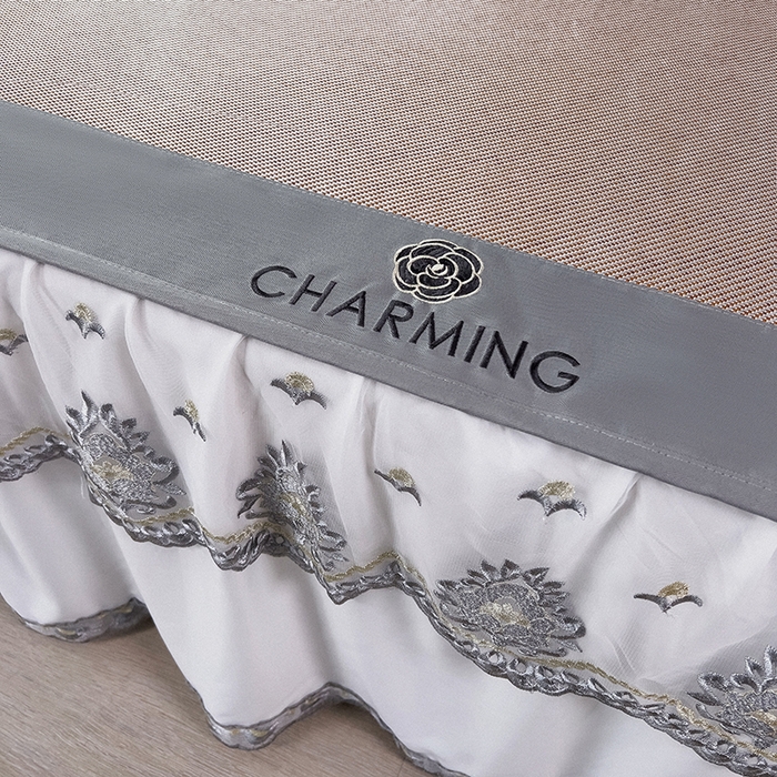 91家纺网 家纺一手货源 找家纺 印季家纺 2026新款纯色加密冰藤床裙款席子凉席 咖啡