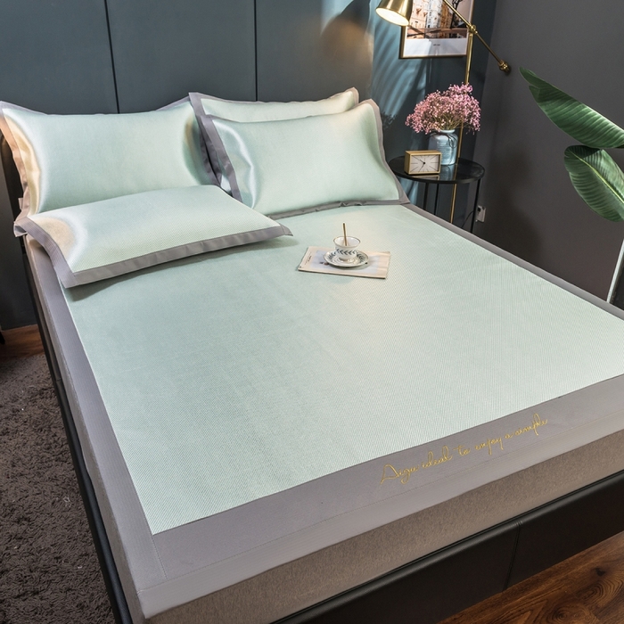 91家纺网 家纺一手货源 找家纺 （总）印季家纺 2026新款刺绣款冰藤席