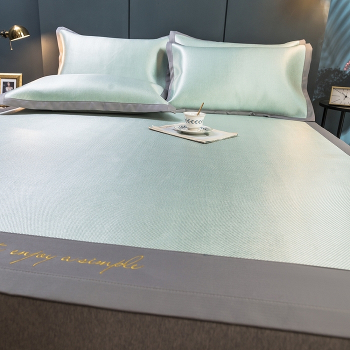 91家纺网 家纺一手货源 找家纺 （总）印季家纺 2026新款刺绣款冰藤席