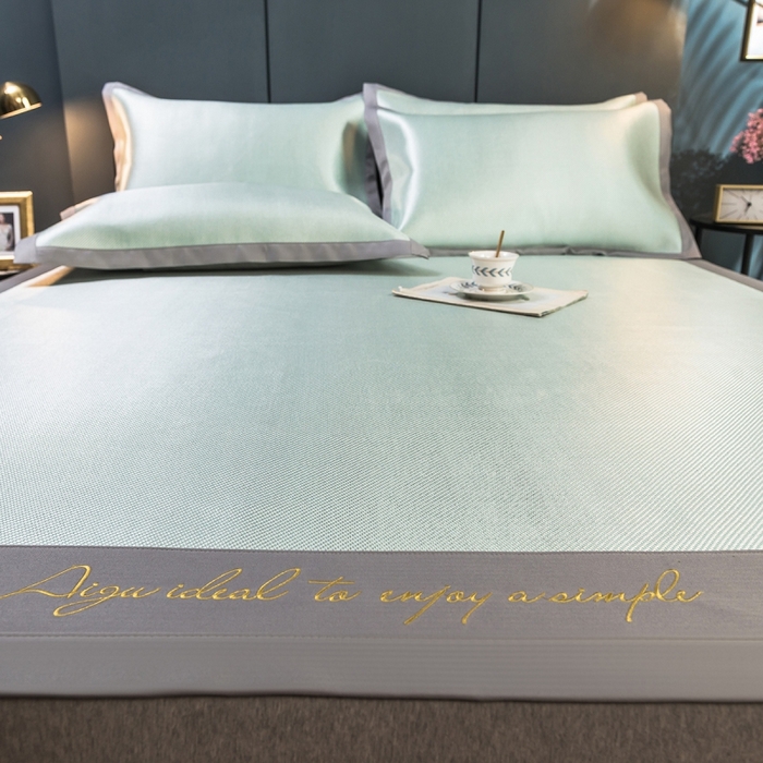 91家纺网 家纺一手货源 找家纺 （总）印季家纺 2026新款刺绣款冰藤席